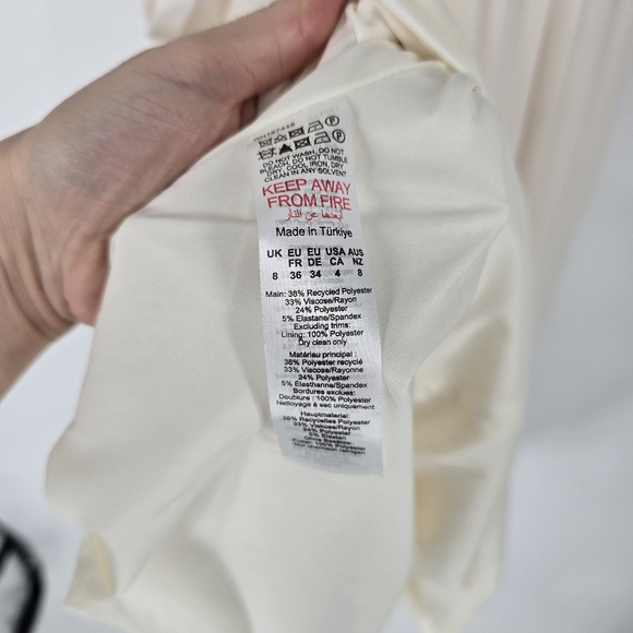 Karen Millen NEW Tailored Belted Blazer Midi Dress in Ivory Size US 4 - Picture 8 of 9